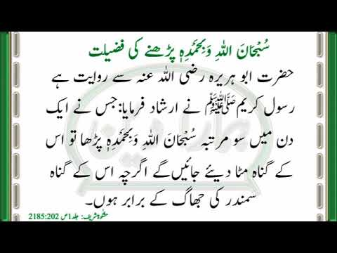 Subhan Allah wa bihamdihi Subhan Allah Al-Azeem Ki Fazilat in Urdu